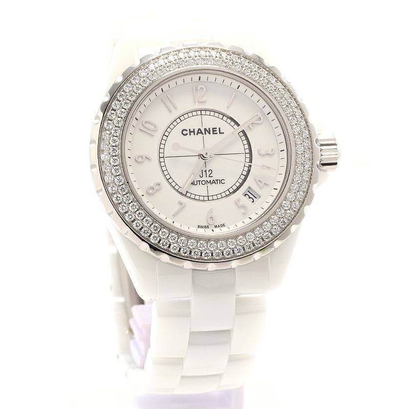 【中古】CHANEL J12 WHITE CERAMIC DIAMOND BEZEL 38MM シャネル J12 ホワイトセラミック ダイヤモンドベゼル 38MM H0969
