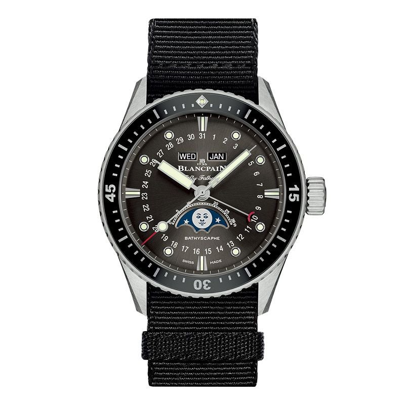 BLANCPAIN FIFTY FATHOMS BATHYSCAPHE QUANTIEME COMPLET PHASES DE LUNE ブランパン フィフティ ファゾムス バチスカーフ コンプリートカレンダー 5054-1110-NABA
