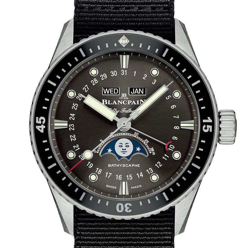 BLANCPAIN FIFTY FATHOMS BATHYSCAPHE QUANTIEME COMPLET PHASES DE LUNE ブランパン フィフティ ファゾムス バチスカーフ コンプリートカレンダー 5054-1110-NABA