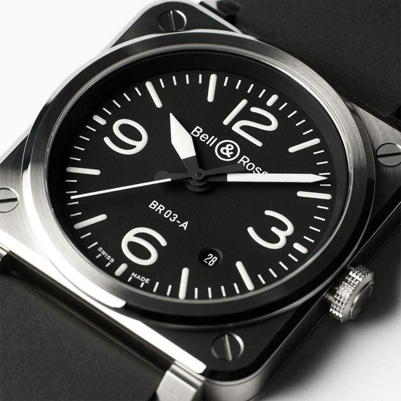 Bell & Ross BR 03 BLACK STEEL ベル&ロス BR 03 ブラック スティール BR03A-BL-ST/SRB