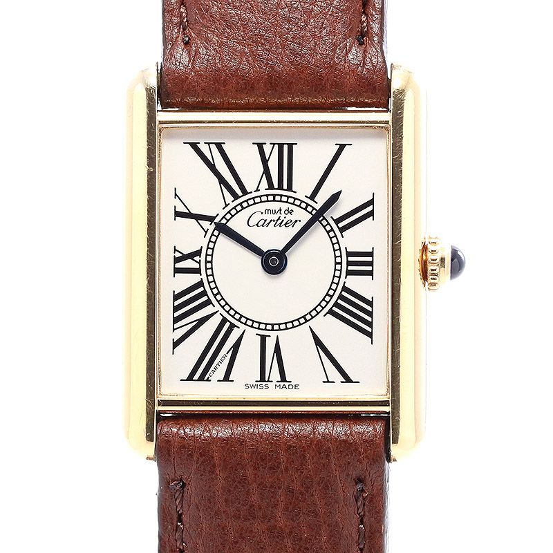 【中古】CARTIER MUST TANK LARGE MODEL VERMEIL OPALINE カルティエ マストタンクLM ヴェルメイユ オパラン W1005654