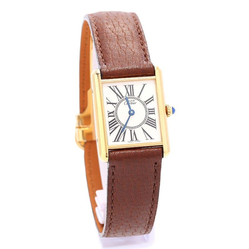 【中古】CARTIER MUST TANK LARGE MODEL VERMEIL OPALINE カルティエ マストタンクLM ヴェルメイユ オパラン W1005654