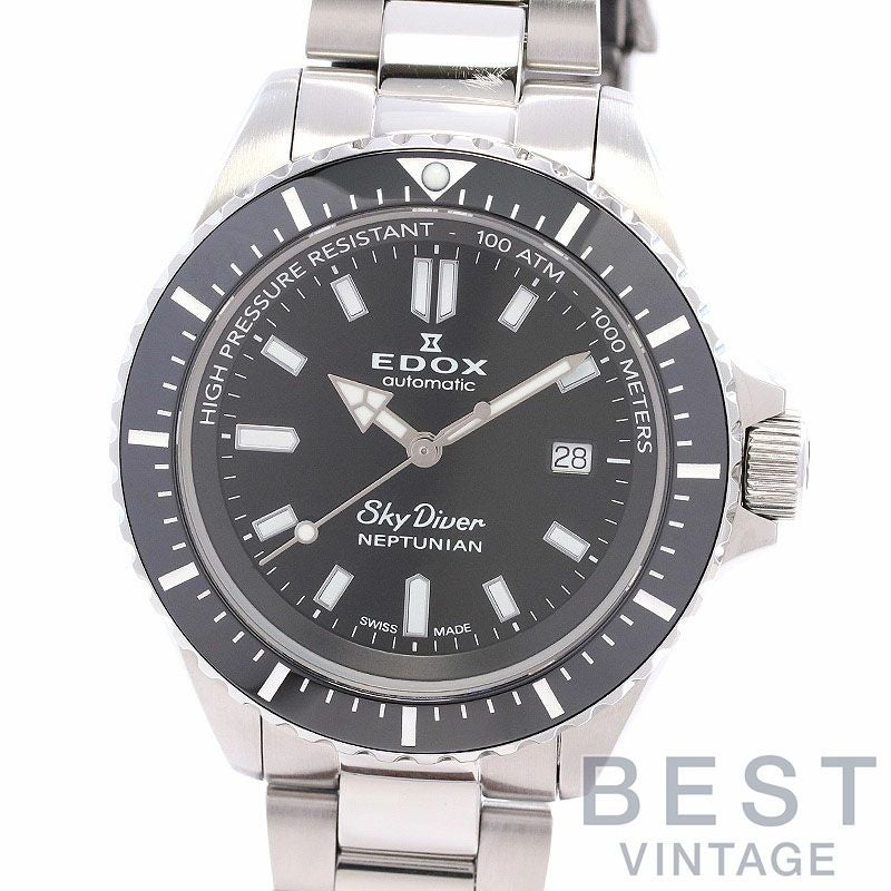 【中古】EDOX SKYDIVER NEPTUNIAN AUTOMATIC エドックス スカイダイバー ネプチュニアン オートマティック 80120-3NM-NIN