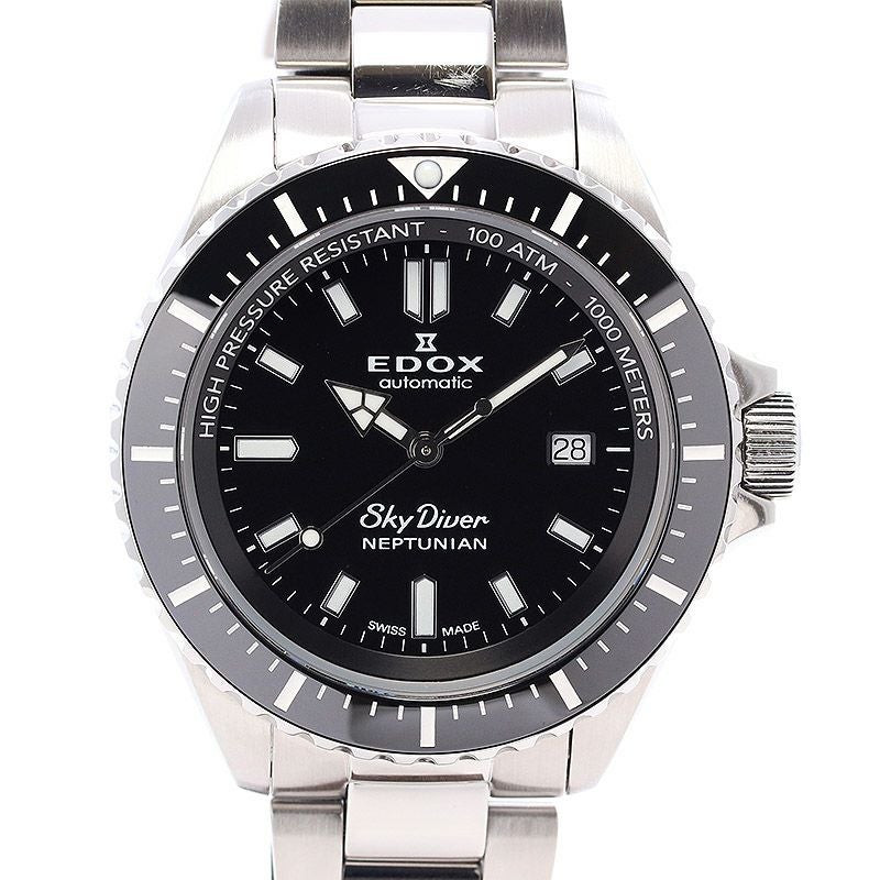 【中古】EDOX SKYDIVER NEPTUNIAN AUTOMATIC エドックス スカイダイバー ネプチュニアン オートマティック 80120-3NM-NIN
