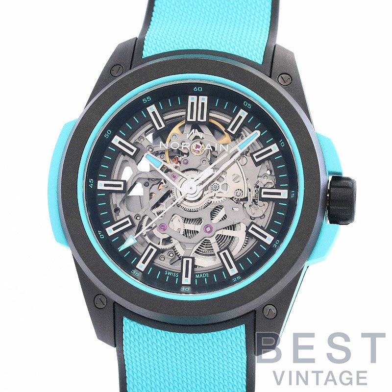 【中古】NORQAIN INDEPENDENCE WILD ONE SKELETON 42MM TURQUOISE ノルケイン インディペンデンス ワイルド ワン スケルトン ターコイズ NNQ3000QBQ1AS/B007