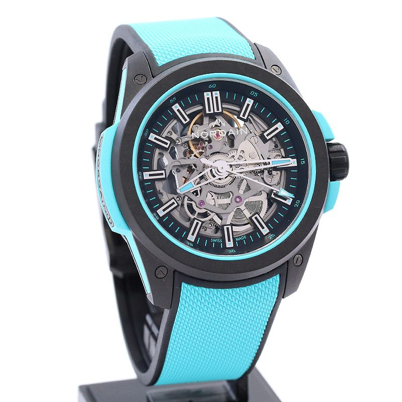 【中古】NORQAIN INDEPENDENCE WILD ONE SKELETON 42MM TURQUOISE ノルケイン インディペンデンス ワイルド ワン スケルトン ターコイズ NNQ3000QBQ1AS/B007