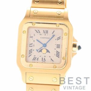 【中古】CARTIER SANTOS DE CARTIER WATCH LARGE MODEL MOON PHASE カルティエ サントス ドゥ カルティエ ガルベ ウォッチ LM ムーンフェイズ W20005C5