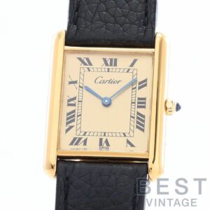 【中古】CARTIER MUST TANK LARGE MODEL VERMEIL カルティエ マストタンクLM ヴェルメイユ 6 81006