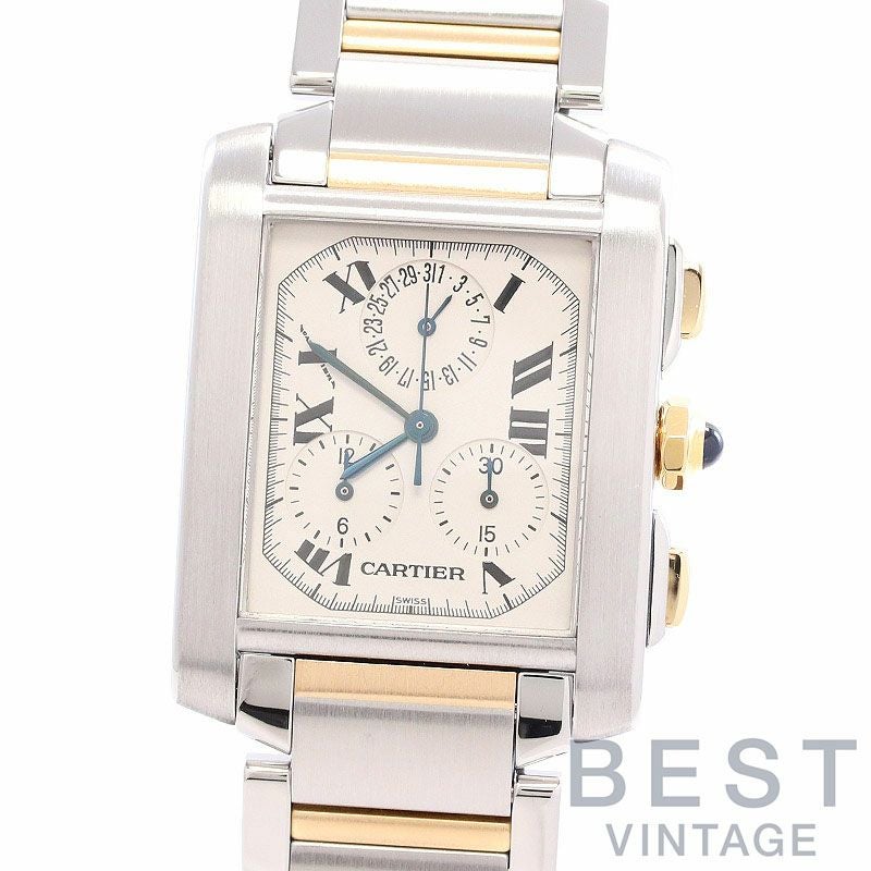 【中古】CARTIER TANK FRANCAISE EXTRA-LARGE MODEL CHRONO REFLEX カルティエ タンクフランセーズXL クロノリフレックス W51004Q4