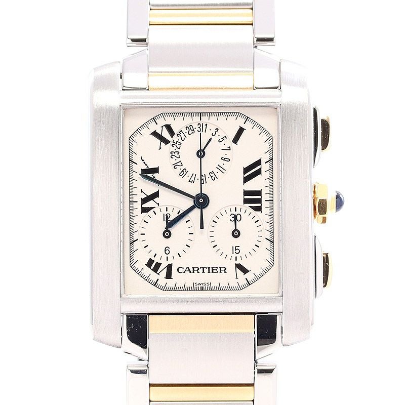 【中古】CARTIER TANK FRANCAISE EXTRA-LARGE MODEL CHRONO REFLEX カルティエ タンクフランセーズXL クロノリフレックス W51004Q4