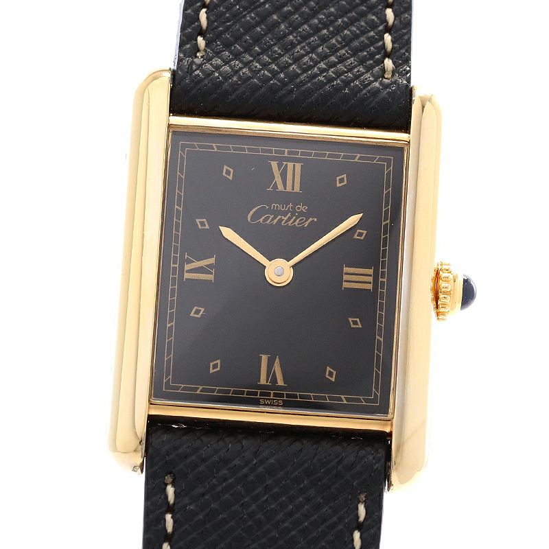 【中古】CARTIER MUST TANK LARGE MODEL VERMEIL カルティエ マストタンク LM ヴェルメイユ W1001254