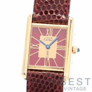 【中古】CARTIER MUST TANK SMALL MODEL VERMEIL カルティエ マストタンク SM ヴェルメイユ -