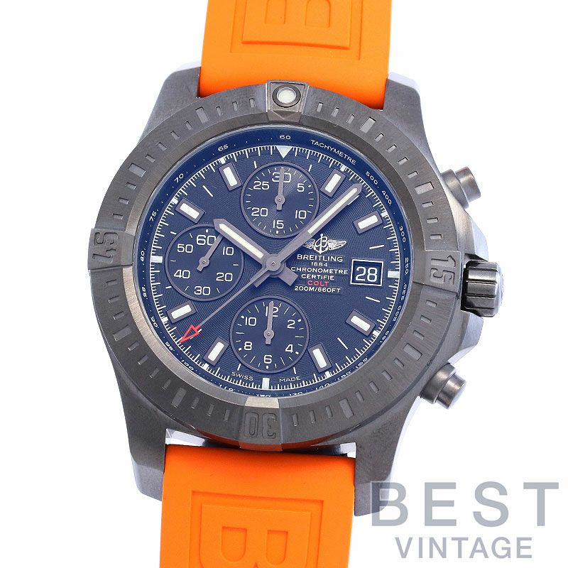 【中古】BREITLING COLT CHRONOGRAPH AUTOMATIC BLACKSTEEL ブライトリング コルト クロノグラフ オートマチック ブラックスチール M1338810/BF01/174SS/A20S.1 (M181B01VPR)