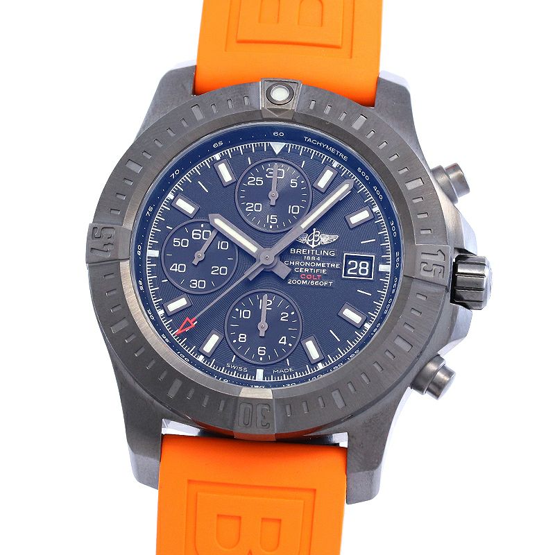 【中古】BREITLING COLT CHRONOGRAPH AUTOMATIC BLACKSTEEL ブライトリング コルト クロノグラフ オートマチック ブラックスチール M1338810/BF01/174SS/A20S.1 (M181B01VPR)