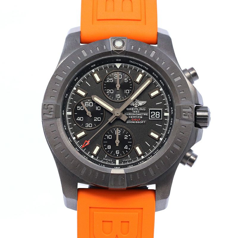 【中古】BREITLING COLT CHRONOGRAPH AUTOMATIC BLACKSTEEL ブライトリング コルト クロノグラフ オートマチック ブラックスチール M1338810/BF01/174SS/A20S.1 (M181B01VPR)