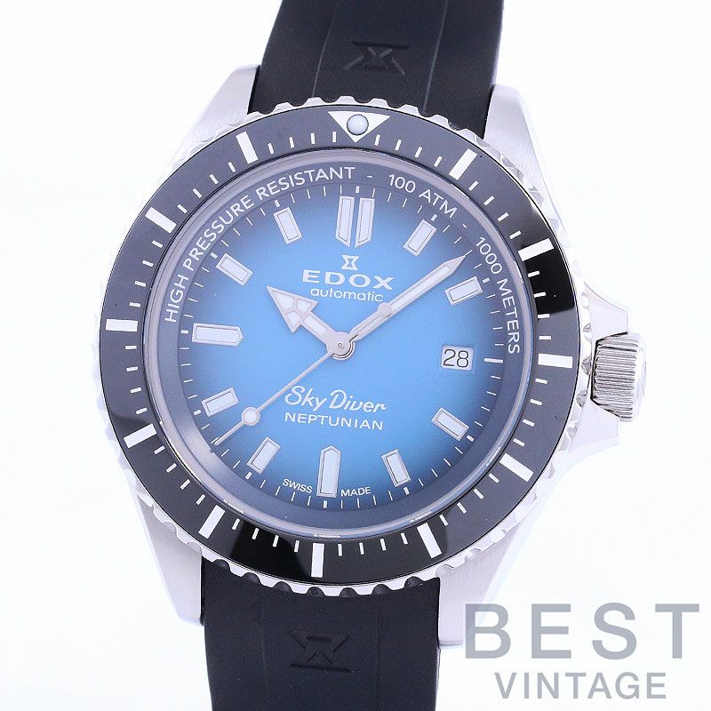 【中古】EDOX SKYDIVER NEPTUNIAN AUTOMATIC エドックス スカイダイバー ネプチュニアン オートマティック 80120-3NCA-BUIDN