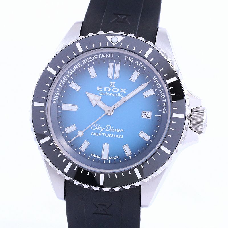 【中古】EDOX SKYDIVER NEPTUNIAN AUTOMATIC エドックス スカイダイバー ネプチュニアン オートマティック 80120-3NCA-BUIDN