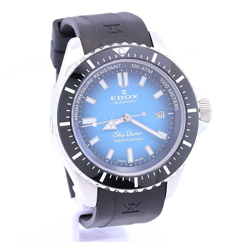 【中古】EDOX SKYDIVER NEPTUNIAN AUTOMATIC エドックス スカイダイバー ネプチュニアン オートマティック 80120-3NCA-BUIDN