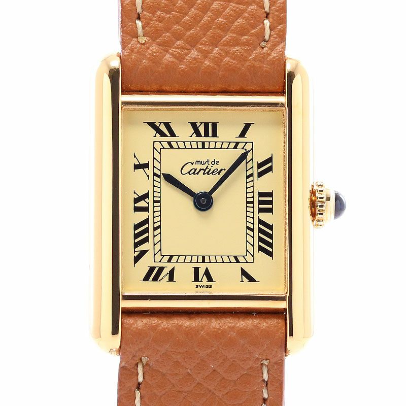 【中古】CARTIER MUST TANK SMALL MODEL VERMEIL カルティエ マストタンクSM ヴェルメイユ W1003154
