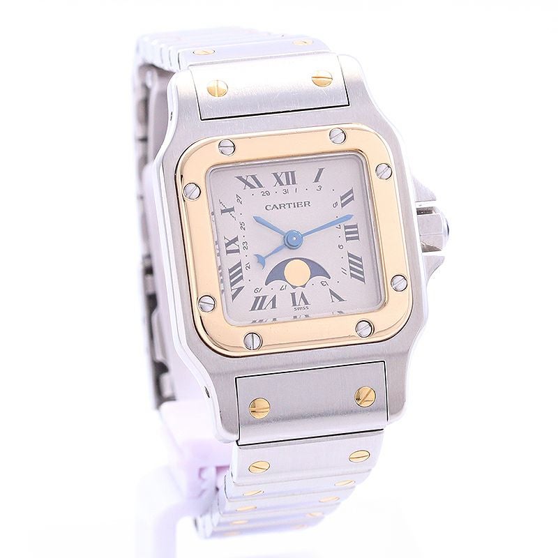 【中古】CARTIER SANTOS GALBEE MOON PHASE カルティエ サントスガルベSM ムーンフェイズ W20008C4