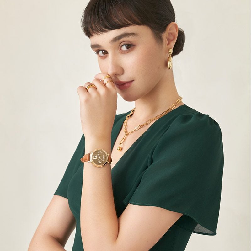 GARMIN Lily 2 Classic Tan Leather / Cream Gold ガーミン リリー2 クラシック タンレザー / クリームゴールド 010-02839-50