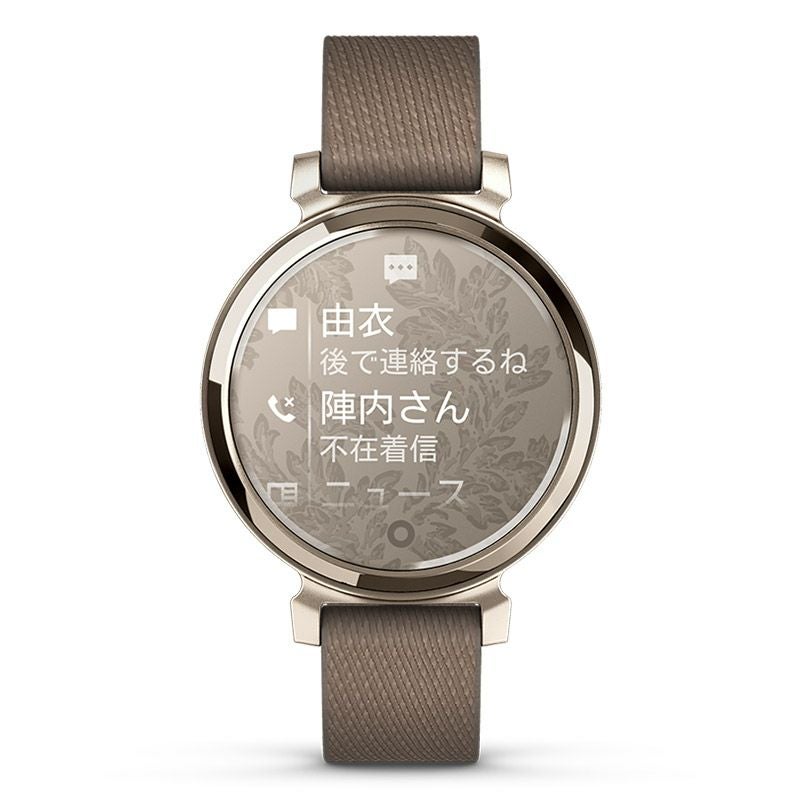 GARMIN Lily 2 Classic Coffee Nylon / Cream Gold ガーミン リリー2 クラシック コーヒー ナイロン / クリームゴールド 010-02839-52