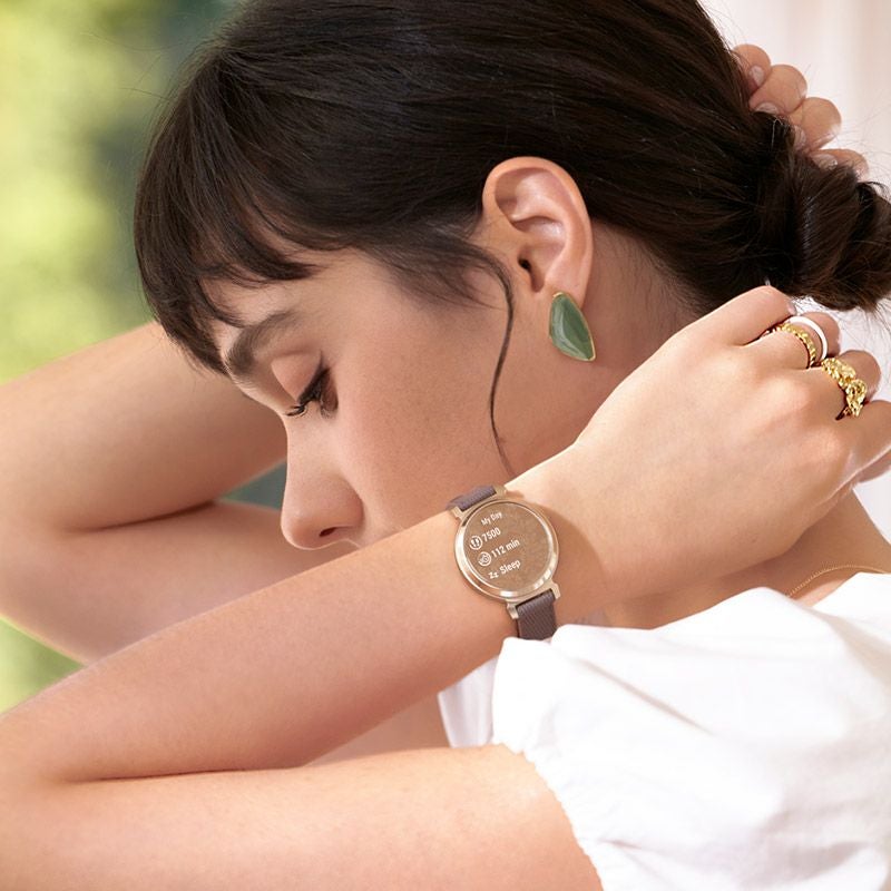 GARMIN Lily 2 Classic Coffee Nylon / Cream Gold ガーミン リリー2 クラシック コーヒー ナイロン / クリームゴールド 010-02839-52
