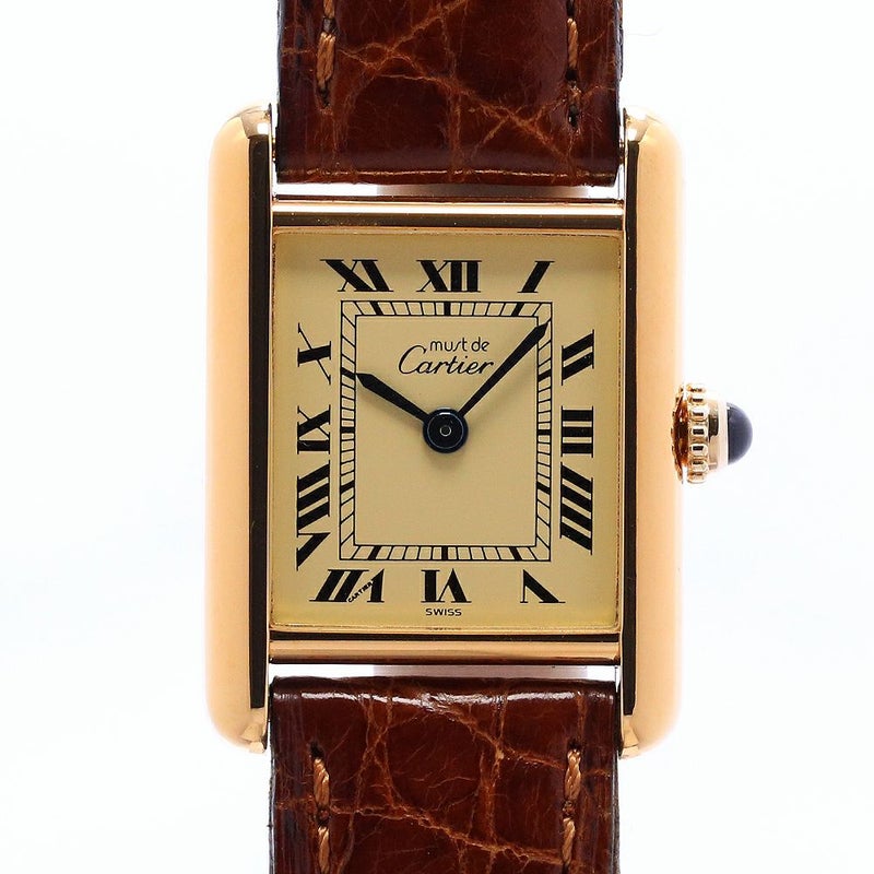 【中古】CARTIER MUST TANK SMALL MODEL VERMEIL カルティエ マストタンク ヴェルメイユ SM W1003153