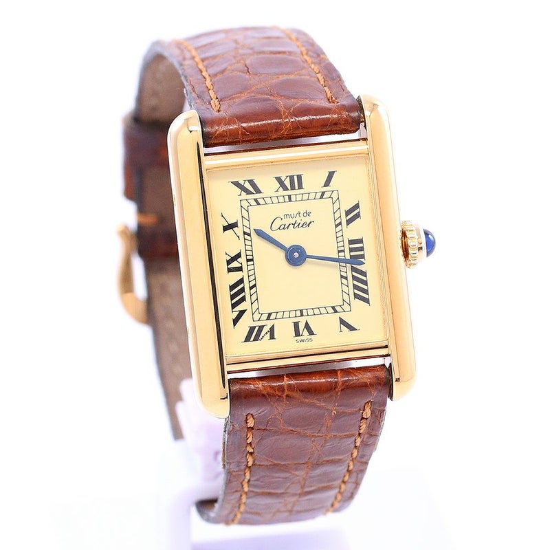 【中古】CARTIER MUST TANK SMALL MODEL VERMEIL カルティエ マストタンク ヴェルメイユ SM W1003153