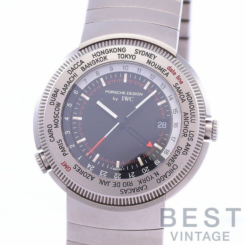 【中古】PORSCHE DESIGN BY IWC TRAVELERS WATCH WORLD TIME ポルシェ・デザイン by アイ・ダブリュー・シー トラベラーズ・ウォッチ・ワールドタイム IW3821