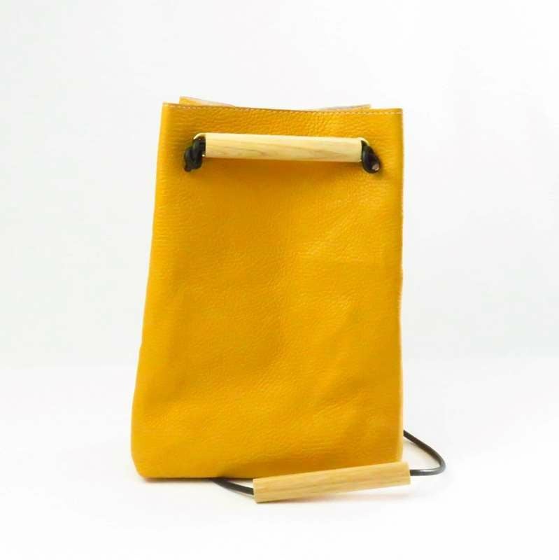 YUICHI TACHIYAMA karuta leather bag curry Yellow ユウイチタチヤマ カルタ レザー バッグ 鞄 かばん カバン カリー イエロー YTYkaruta017