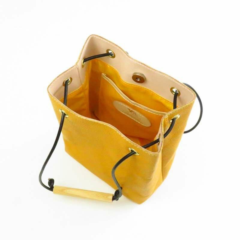YUICHI TACHIYAMA karuta leather bag curry Yellow ユウイチタチヤマ カルタ レザー バッグ 鞄 かばん カバン カリー イエロー YTYkaruta017
