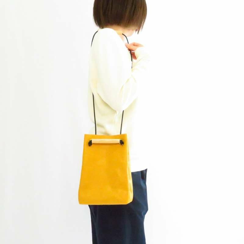 YUICHI TACHIYAMA karuta leather bag curry Yellow ユウイチタチヤマ カルタ レザー バッグ 鞄 かばん カバン カリー イエロー YTYkaruta017