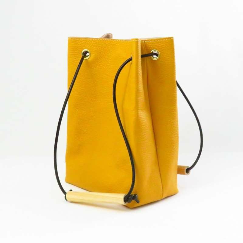 YUICHI TACHIYAMA karuta leather bag curry Yellow ユウイチタチヤマ カルタ レザー バッグ 鞄 かばん カバン カリー イエロー YTYkaruta017