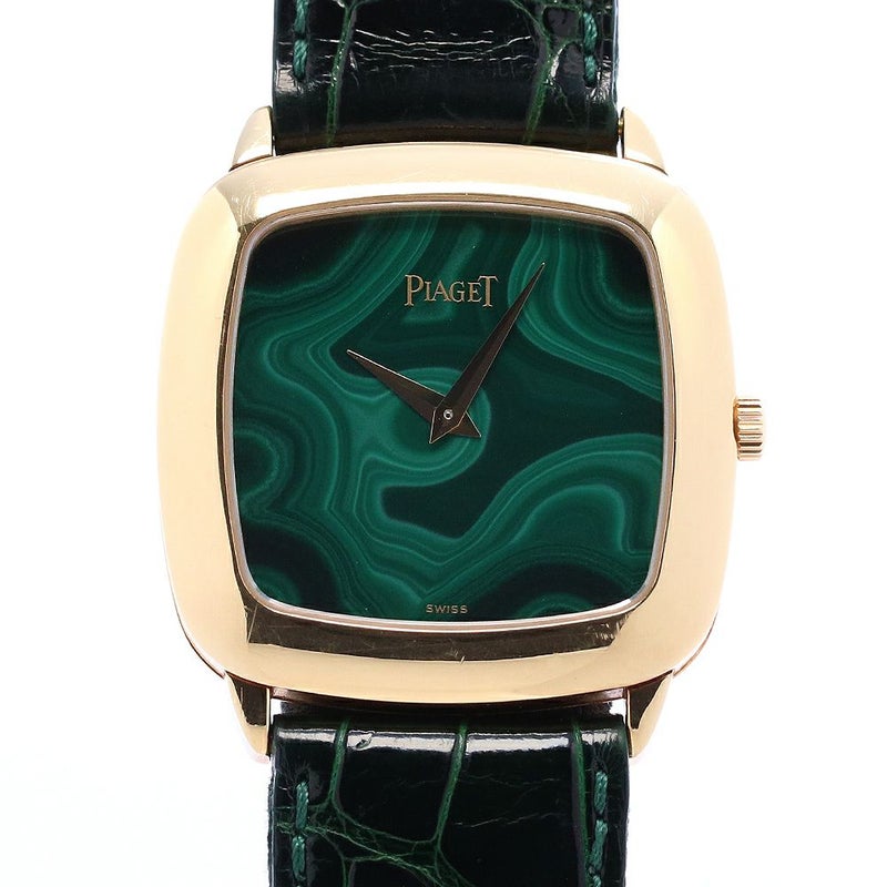 【中古】PIAGET MECHANIC CUSHION-SHAPED WATCH ピアジェ メカニック クッションシェイプ ウォッチ 9928N malachite 9P2