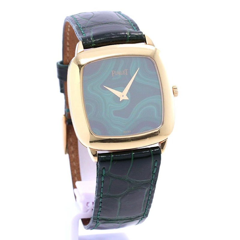 【中古】PIAGET MECHANIC CUSHION-SHAPED WATCH ピアジェ メカニック クッションシェイプ ウォッチ 9928N malachite 9P2
