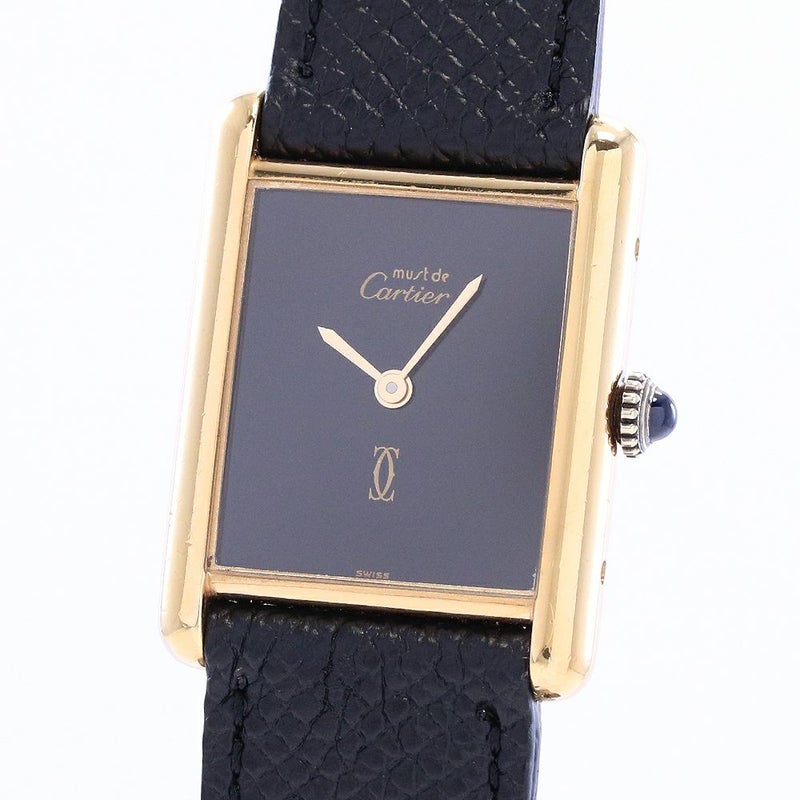 【中古】CARTIER MUST TANK LARGE MODEL VERMEIL カルティエ マストタンク LM ヴェルメイユ -