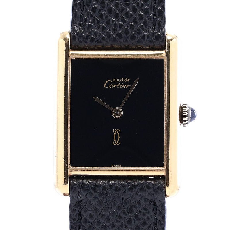 【中古】CARTIER MUST TANK LARGE MODEL VERMEIL カルティエ マストタンク LM ヴェルメイユ -