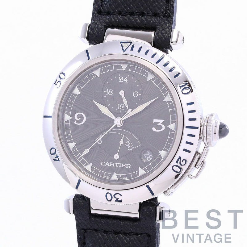 【中古】CARTIER PASHA N950 GMT POWER RESERVE / PASHA DE CARTIER TIMEZONE WATCH カルティエ パシャN950 GMTパワーリザーブ/パシャ ドゥ カルティエ タイムゾーン ウォッチ 38MM W3105055