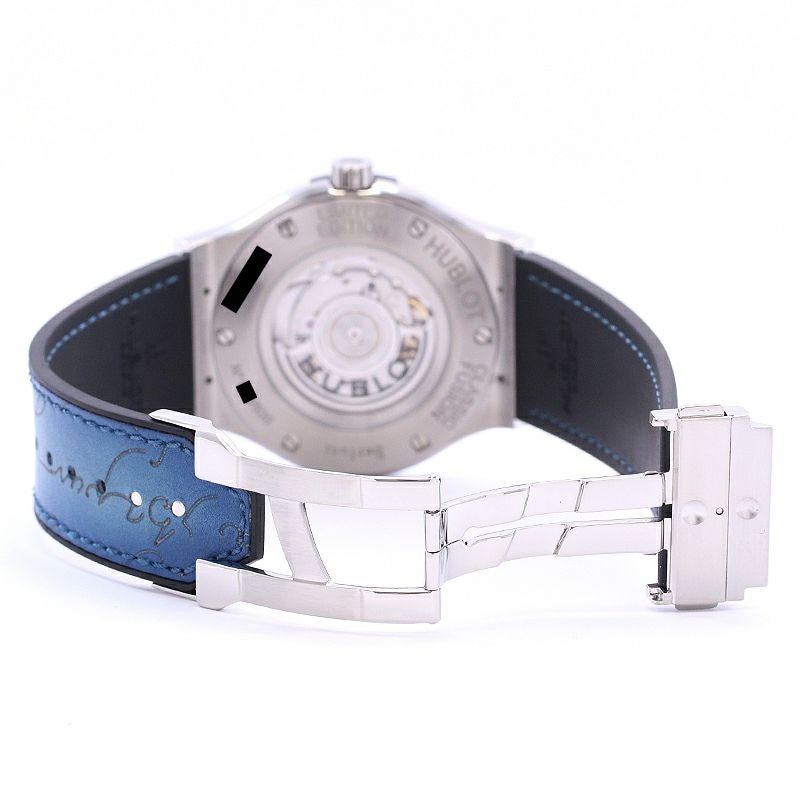 【中古】HUBLOT CLASSIC FUSION BERLUTI SCRITTO OCEAN BLUE LIMITED ウブロ クラシックフュージョン ベルルッティ スクリットオーシャンブルー 500本限定 511.NX.050B.VR.BER16