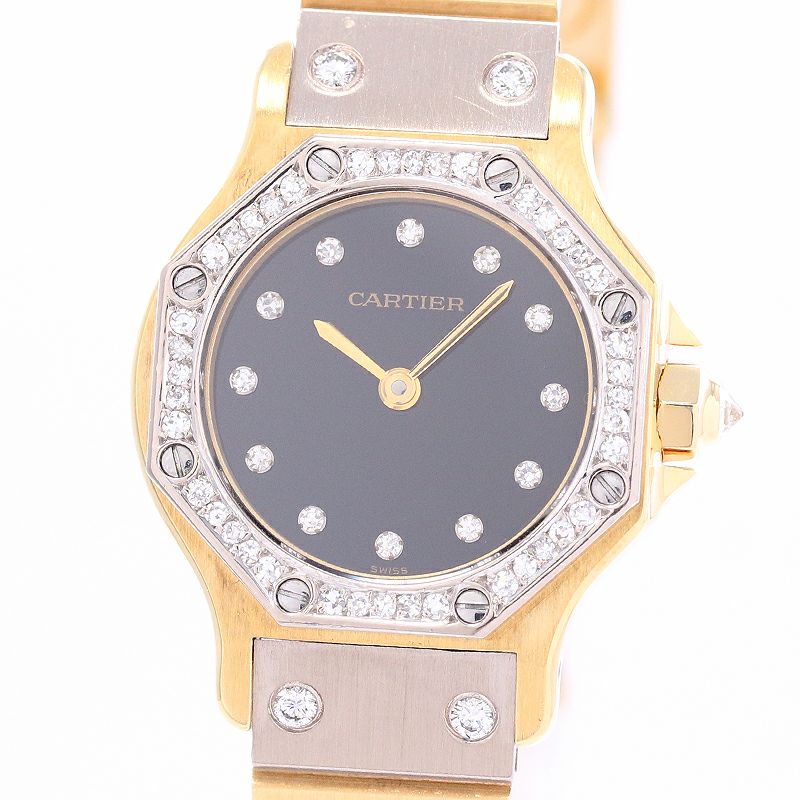【中古】CARTIER SANTOS RONDE SMALL MODEL / SANTOS OCTAGON SMALL MODEL カルティエ サントスロンドSM / サントスオクタゴンSM 46573183 (0906)