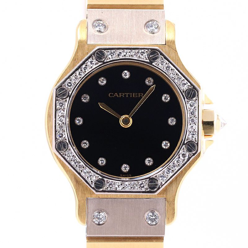 【中古】CARTIER SANTOS RONDE SMALL MODEL / SANTOS OCTAGON SMALL MODEL カルティエ サントスロンドSM / サントスオクタゴンSM 46573183 (0906)