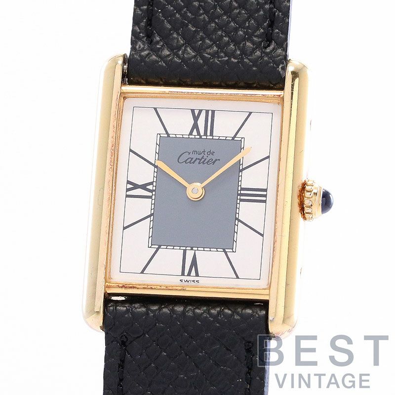 【中古】CARTIER MUST TANK LARGE MODEL VERMEIL カルティエ マストタンクLM ヴェルメイユ -