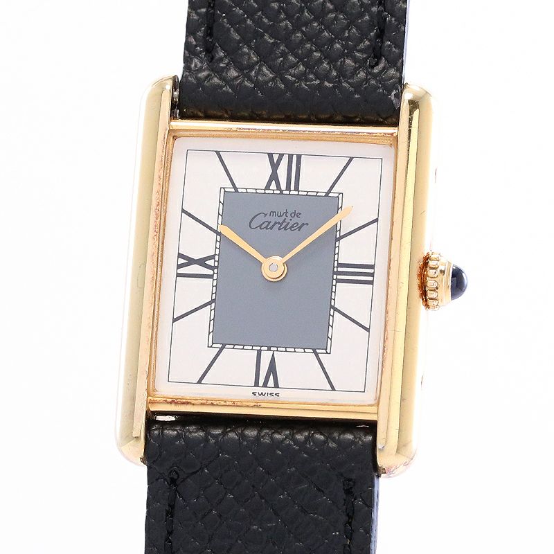【中古】CARTIER MUST TANK LARGE MODEL VERMEIL カルティエ マストタンクLM ヴェルメイユ -
