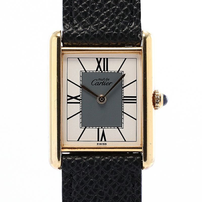 【中古】CARTIER MUST TANK LARGE MODEL VERMEIL カルティエ マストタンクLM ヴェルメイユ -