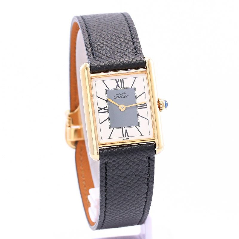 【中古】CARTIER MUST TANK LARGE MODEL VERMEIL カルティエ マストタンクLM ヴェルメイユ -