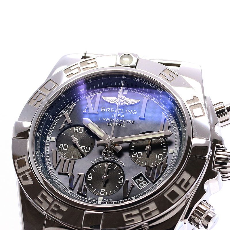 【中古】BREITLING CHRONOMAT 44 BLACK ROMAN MOP JAPAN LIMITED ブライトリング クロノマット44 ブラックローマンMOP 日本500本限定 AB01111A/BG64/388A (S011B64PA)