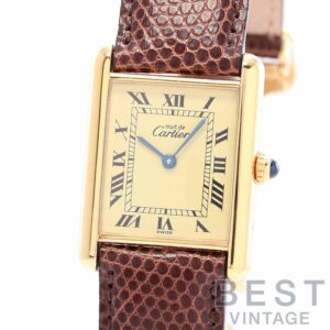 【中古】CARTIER MUST TANK LARGE MODEL VERMEIL カルティエ マストタンクLM ヴェルメイユ W1002753 (590005)