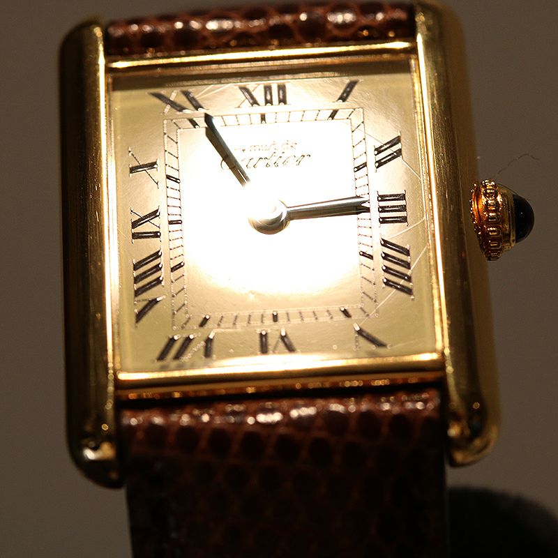 【中古】CARTIER MUST TANK LARGE MODEL VERMEIL カルティエ マストタンクLM ヴェルメイユ W1002753 (590005)