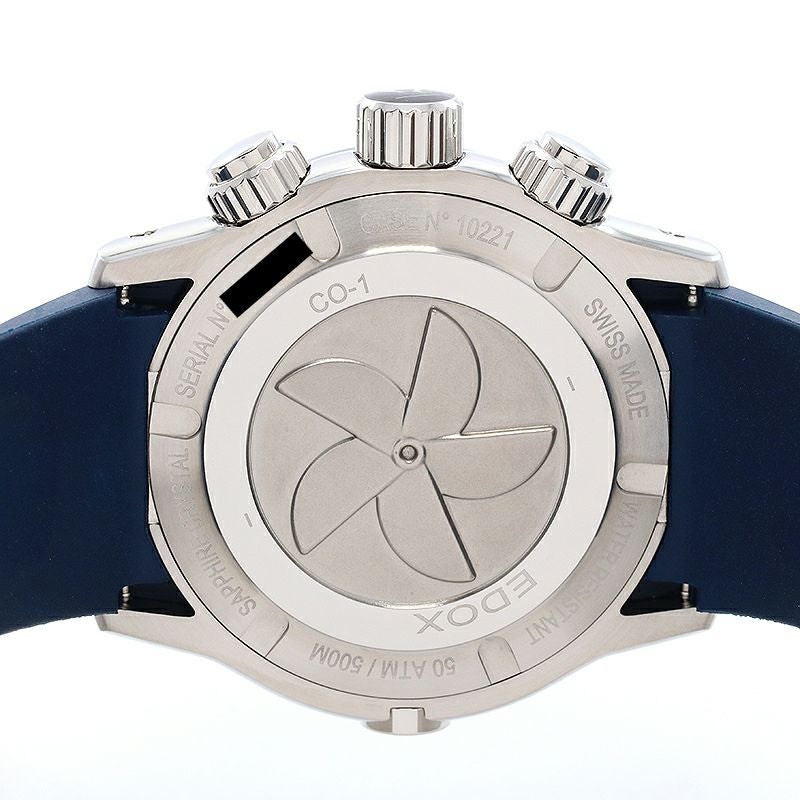 【中古】EDOX CHRONOOFFSHORE 1 CHRONOGRAP エドックス クロノオフショア1 クロノグラフ 10221-3BU3-BUIN3-BS